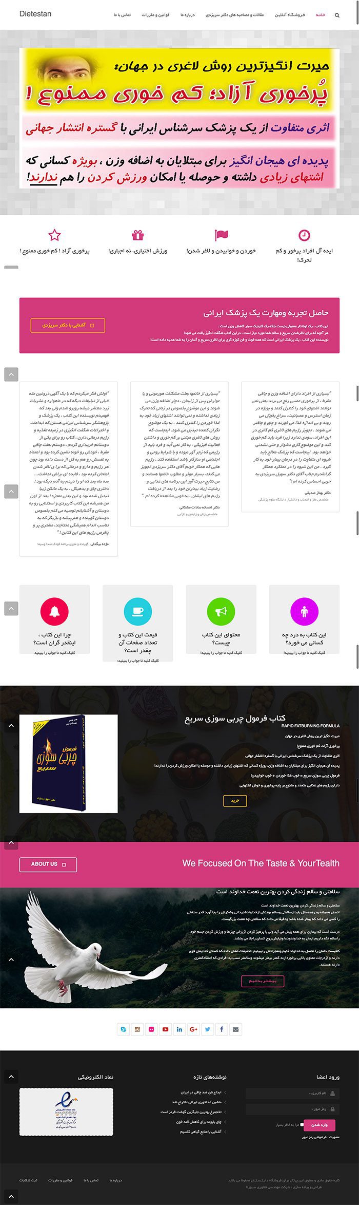 طراحی سایت فروشگاه دایتستان توسط شرکت طراحی سایت سورنا در کرمان